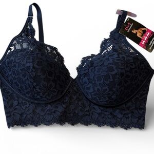 Maidenform Midnight Blue Lace Multi way convertible straps Bra size 34D